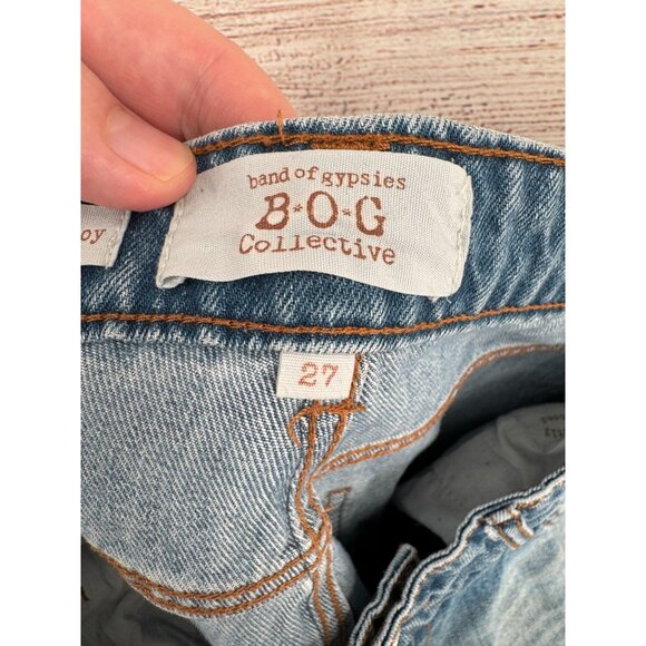 Band of Gypsies emme tomboy Distressed Jeans Women's Size‎ 27 Blue Medium Wash - Picture 9 of 14